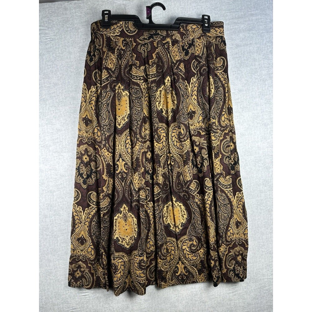 Vintage Michael Taylor Plus Size 2X Maxi Skirt Multi Color Paisley Cottage Core